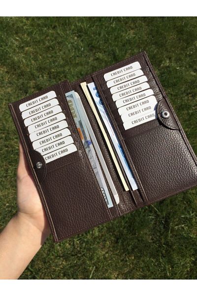DERKON Genuine Leather Wallet with Phone Compartment