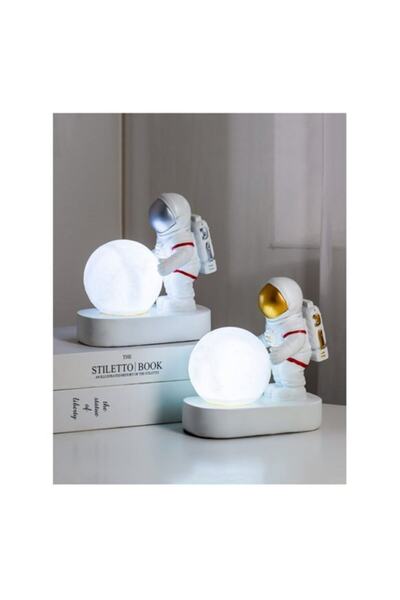 Genel Markalar Beyaz Astronot Ay Işığı Gece Lambası, rahatlatıcı ve şık başucu lambası