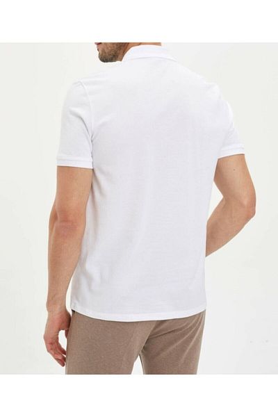 NACAR STORE Ανδρικό μπλουζάκι με λευκό Basic Polo λαιμόκοψη