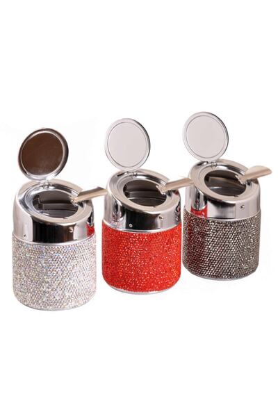 yakpen Özel Taşlı Süslü Kültablası - Arabada- Ofiste - Metal Paslanmaz