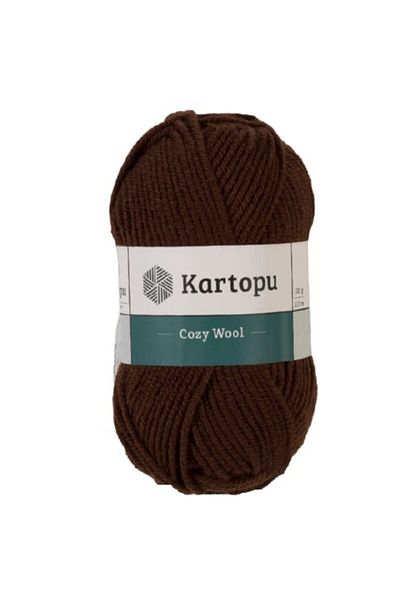 Kartopu Cozy Wool K890 Dark Brown 25% Wool Mixed Thick Rope