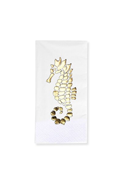 Story 33 × 33 سم ورق ذهبي لحصان البحر البحري منقوش 16 عبوة 1/8 أضعاف مناديل و...