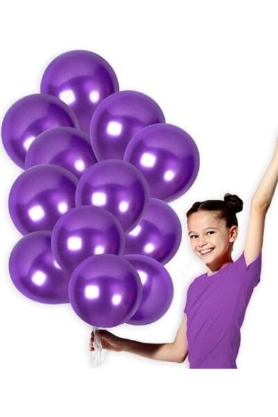 Ekin Süs 20 قطعة بالون أرجواني معدني