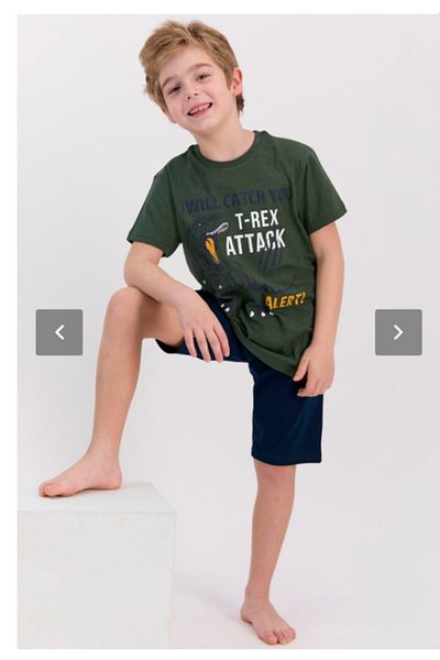 ROLY POLY Young Men's Green T-Rex Attack Bermuda Suit