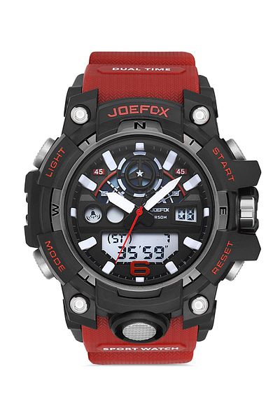 Joefox Men's Wristwatch Digital Analog Silicone Cord 1245