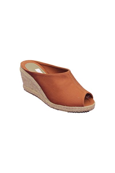GokceKundura06 Women's Tan Straw Linen Slippers