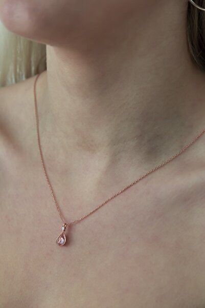 Nereze Kadın Pembe Taşlı Balon Kolye