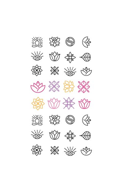 Flash Tattoos® Çiçek Tırnak Dövmesi