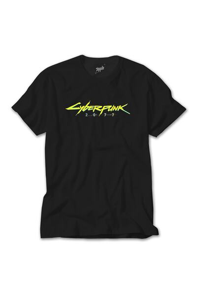 Z zepplin Тениска с лого на Cyberpunk 2077, черна