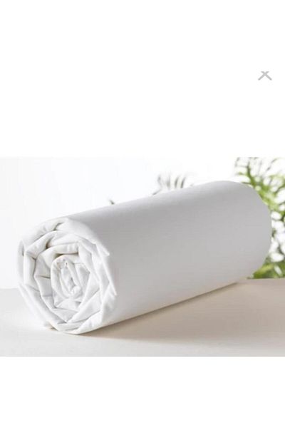 üntaş Cearşaf elastic alb din bumbac 180x200 alb simplu + 2 feţe de pernă Ün615