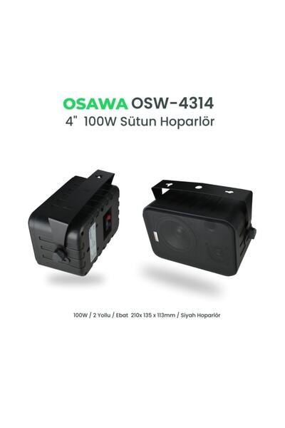 OSAWA Osw-4314 Siyah 40 Watt Duvar Hoparlörü