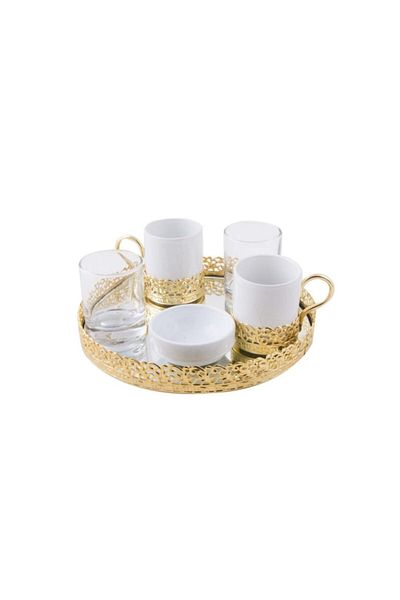 panayır Mirrored Metal Double Coffee Cup Set