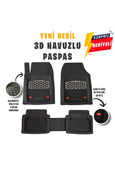 SAFİR Fiat Tempra 1993 Model 3d Havuzlu Paspas Karbon Krom Kaplama