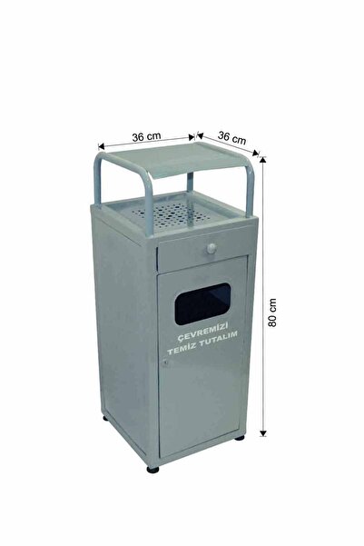 KG-GOLDPAPER 1772 40 Lt Dış Mekan Çöp Kovası Iç Kovalı Küllüklü Boyalı