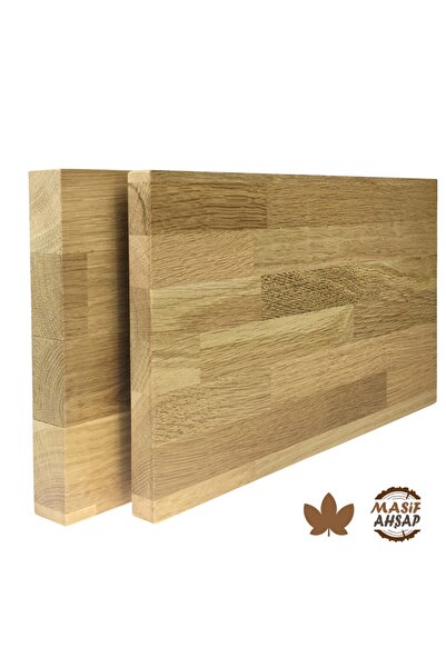 WOODLIFE Meşe Ahşap Plaka - 1. Sınıf Masif Panel Eni 10cm - Boyu 80cm - Kalın...