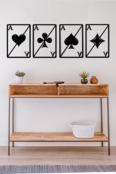 UNT Decor de perete cu cărți de joc - ornament, pictură decorativă din lemn