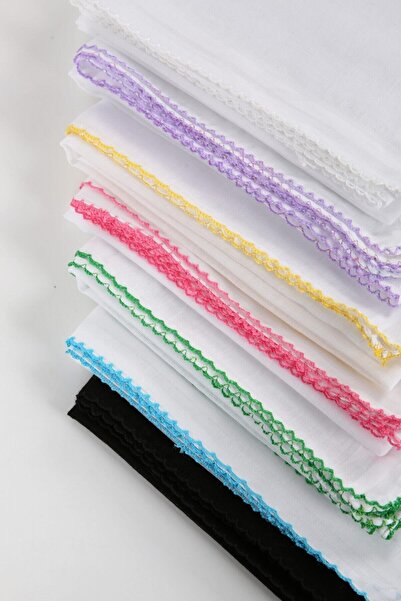 Beyaz İnci Bone قماش قطني داخلي بحواف بيضاء مخيطة باللون الوردي