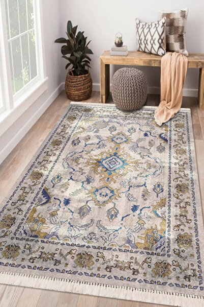 Modern home Dekoratif Kilim Motifli Halı Yolluk Kolay Temizlenebilen Deri Kay...