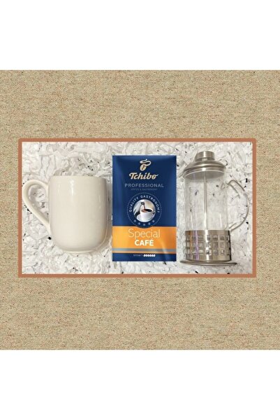 Tchibo Metal French Press Kupa Bardak Special Kahve 250 gr Hediye Seti