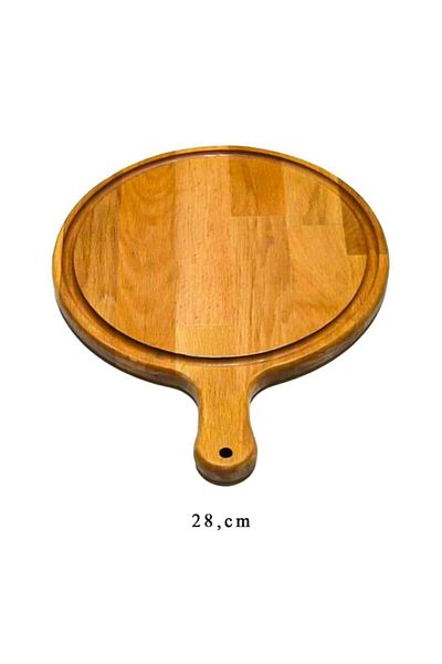 livabord 28cm Pizza Cut Wooden Presentation Plate - With Handle Lbsplpz28