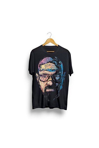 Ekinexpress Μαύρο βαμβακερό μπλουζάκι με λαιμόκοψη Heisenberg με στάμπα Fe-ts...