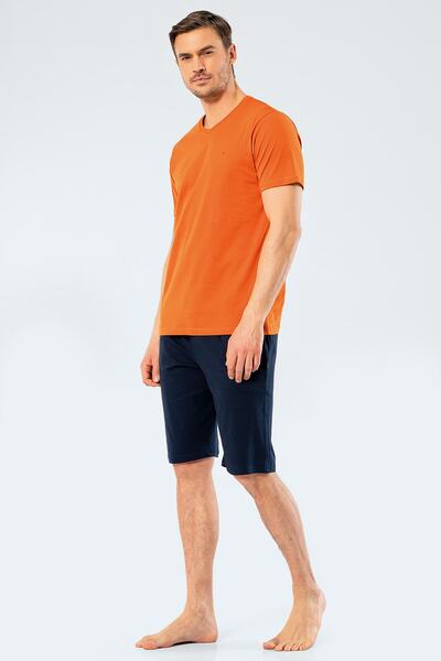 Cacharel Σετ ανδρικό σορτς βερμούδα με κέντημα με λαιμόκοψη σε σχήμα V