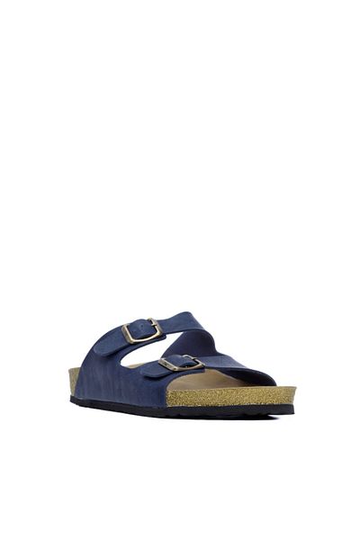 Tamer Tanca Men's Blue Leather Slippers 766 300-05 Erk Trlk Y21