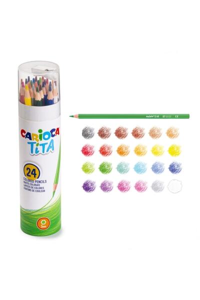 carioca Tita Colored Pencils, 24 Colors/Tube, Multicolor