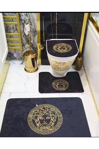 MODANOİVA حصيرة غير قابلة للانزلاق بقاعدة قابلة للغسل (50x60 سم - 60x100 سم) 2 قطعة