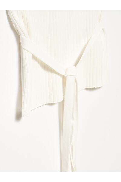 Dilvin Ecru Strappy Undershirt with Lace Waist-1055