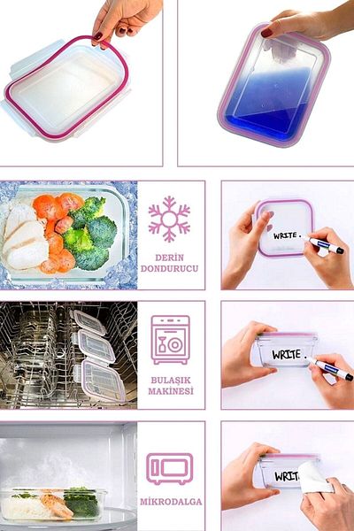 Glasslock حاوية تخزين زجاجية مربعة 2 × 920 مل
