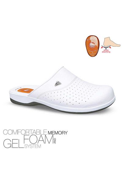 Ceyo Unisex White Closed Front Gel Based Hospital Slippers