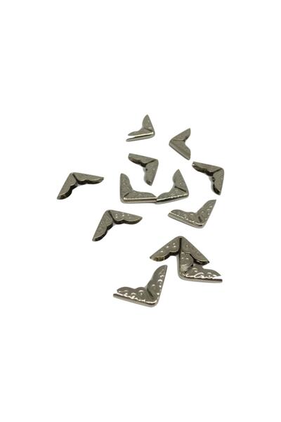Generic Brand Metal Book Corner Protector Small Size Silver Color 14x14x2 Mm X 12 Pieces