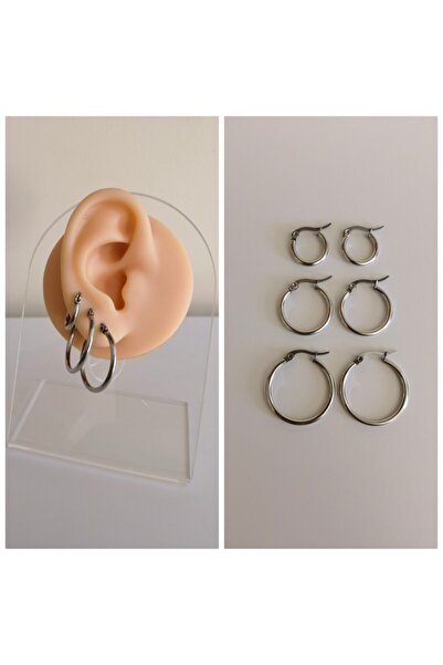 Bylin Takı Surgical Steel Hoop Earring Set - 3 Pairs