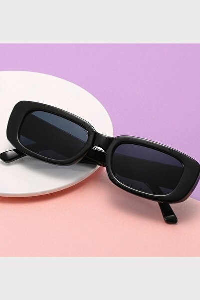 Gogoey Men's Sunglasses-Retro Black Square Rectangle Vintage Glasses