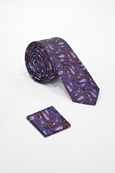 VEAVEN Erkek Desenli Kravat Ve Mendil Seti Vavn008-0000001-1 Mor