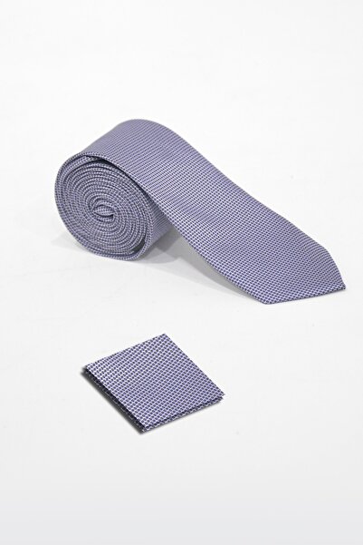 VEAVEN Erkek Nokta Dokulu Kravat Ve Mendil Seti Vavn008-0000002-1 Mor