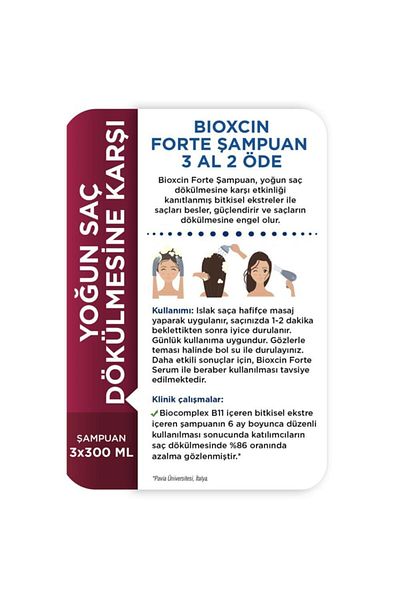 Bioxcin Forte اشتري 3 ادفع 2 - شامبو مضاد للتساقط لجميع أنواع الشعر