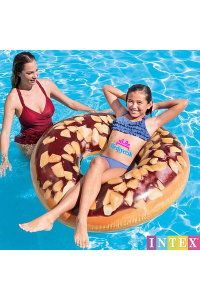hediyecik Inflatable Chocolate Donut Pool And Sea Buoy 114 Cm Pump Gift
