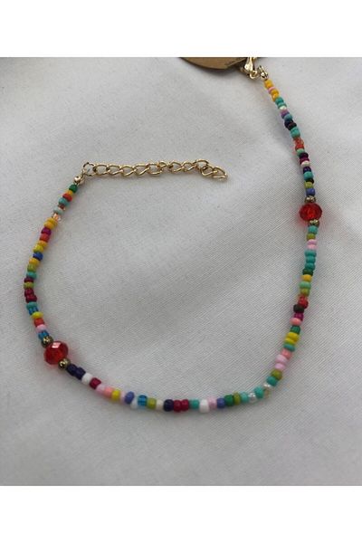 Retro Women's Silver Color Beaded Anklet
