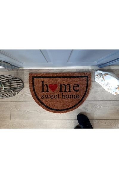 GizHome Koko Half Moon Door Mat 40X70 Home Sweet Home Heart Framed