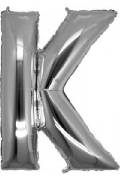 parti sürprizi بالون فويل حرف K لون فضي 100 سم