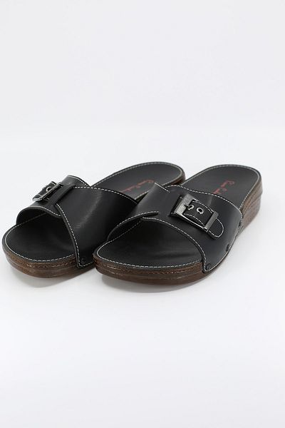 Pierre Cardin Women's Black Flat Slippers PC-6784