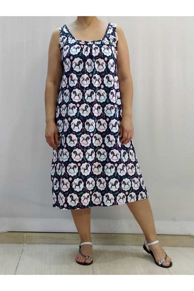 Mertcan Butik Φόρεμα με μοτίβο με συσπειρωμένο μπροστινό και πίσω μέρος
