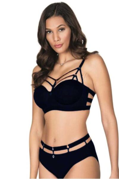 Le Jardin Kadın Lacivert Desteksiz Sütyen Külot Takımı Bralet Takım Basic Cup
