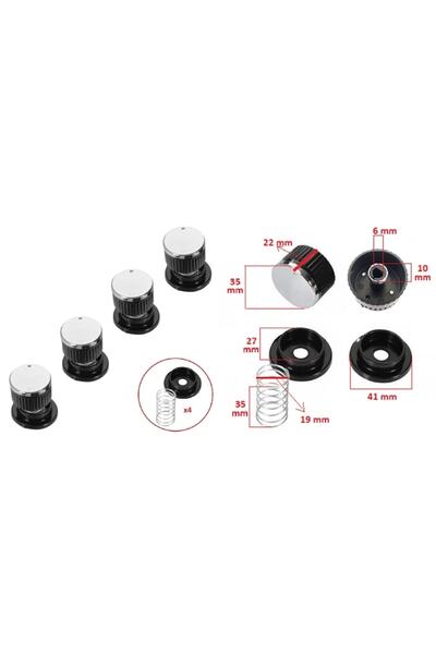 Universal Beko Fırın Ocak Şofben Set Üstü Ocak Düğmesi 1 Li Takım Siyah