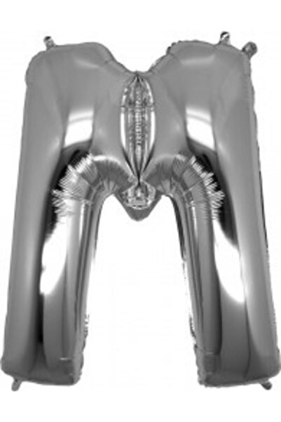 parti sürprizi بالون فويل حرف M لون فضي 100 سم