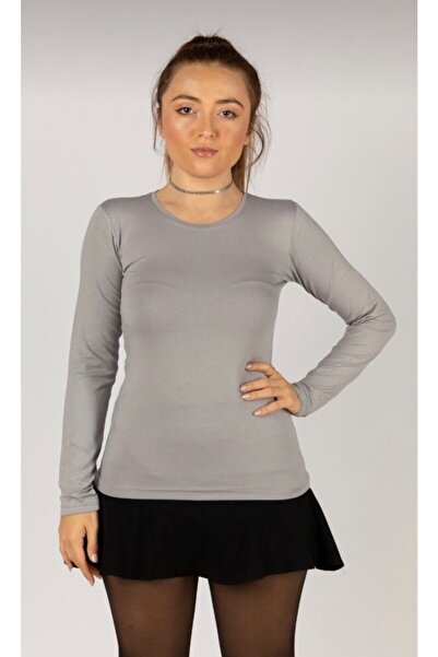 kuayscarfs بادي ليكرا كم طويل رمادي نسائي