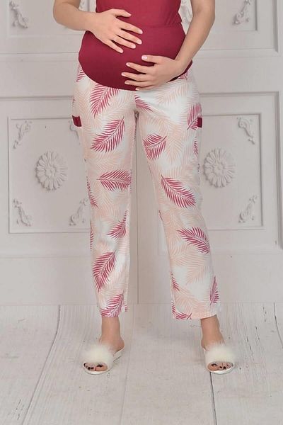 Espuar Women's Burgundy Viscose Comfortable Fabric One Piece Maternity Trousers 11009