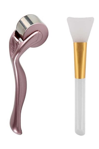 İndirimKap Ice Roller Cilt Sıkılaştırıcı Kırışık Giderici Buz Silindirli Masaj Aleti Ve Silikon Maske Fırçası